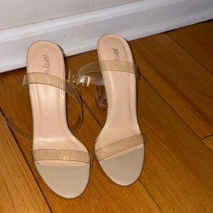 Nasty Gal Cream Clear Strap Heels